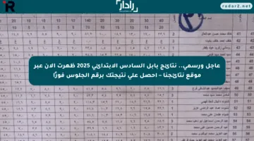 عاجل ورسمي.. نتائج بابل السادس الابتدائي 2025 ظهرت الآن عبر موقع نتائجنا – احصل على نتيجتك برقم الجلوس فورًا